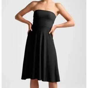 Beyond Yoga S featherweight darkest night strapless dress